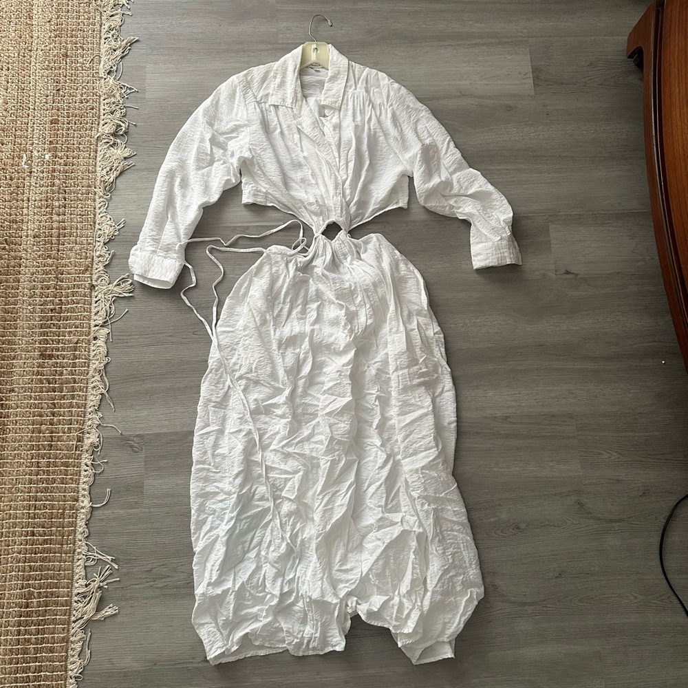 White Maxi Dress with Cut-Out Detail